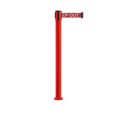 MONTOUR LINE Stanchion Belt Barrier Fixed Base Red Post 9ft.Red Danger..Belt MSX630F-RD-DANGERW-90